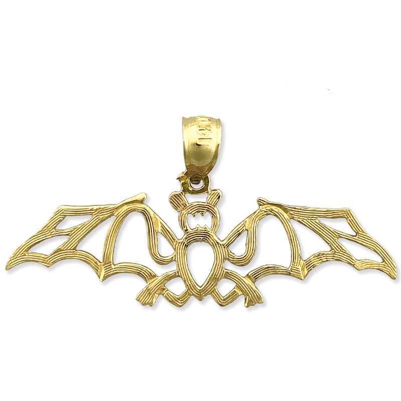 585 Gold Fledermaus-Anhänger mit Ausschnitt