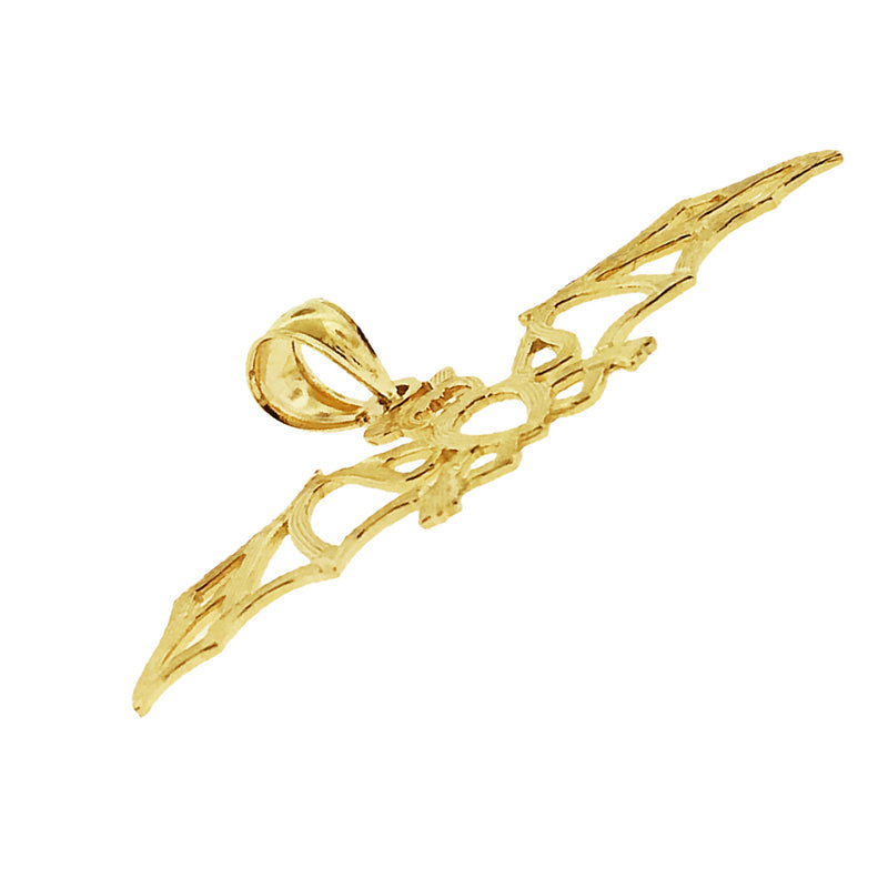 585 Gold Fledermaus-Anhänger mit Ausschnitt