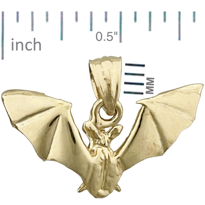 585 Gold 3D-Fledermaus-Charm