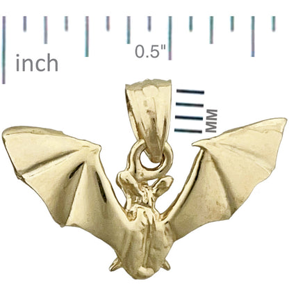 585 Gold 3D-Fledermaus-Charm