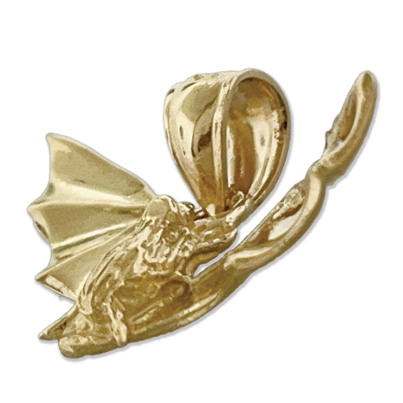 585 Gold 3D-Fledermaus-Charm