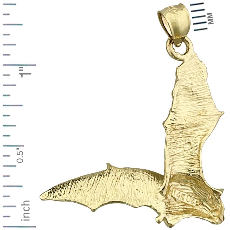 14K Gelb- oder Weißgold Fledermaus-Anhänger