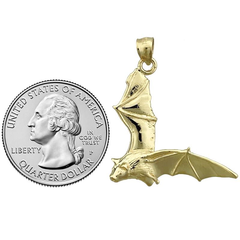 14K Gelb- oder Weißgold Fledermaus-Anhänger