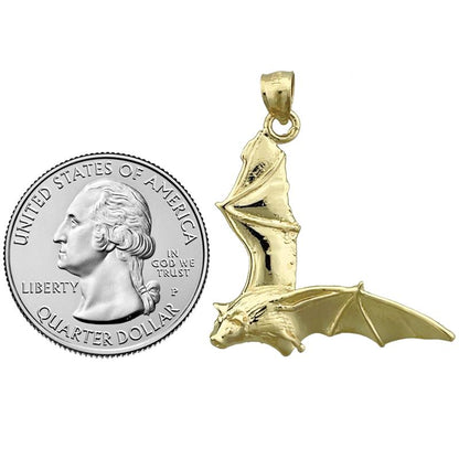 14K Gelb- oder Weißgold Fledermaus-Anhänger