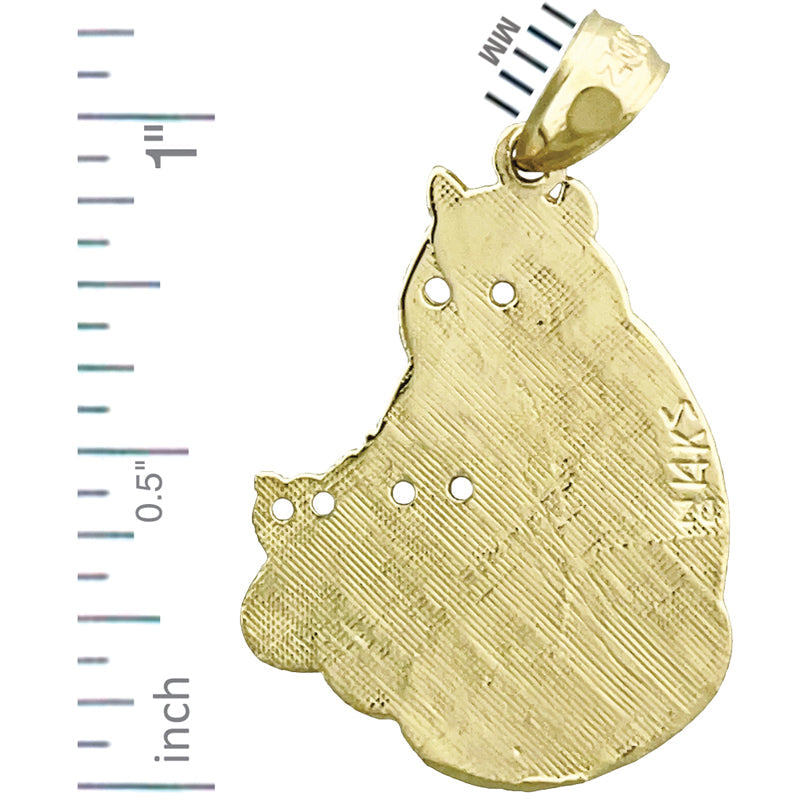 14K Gold Anhänger Pandabär mit Jungen