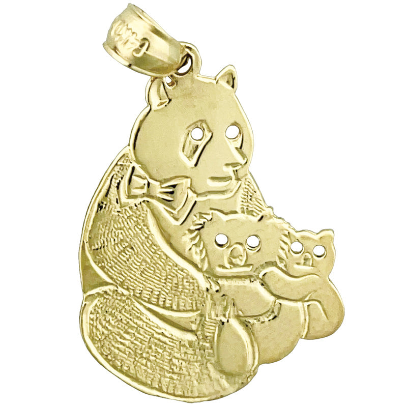 14K Gold Anhänger Pandabär mit Jungen