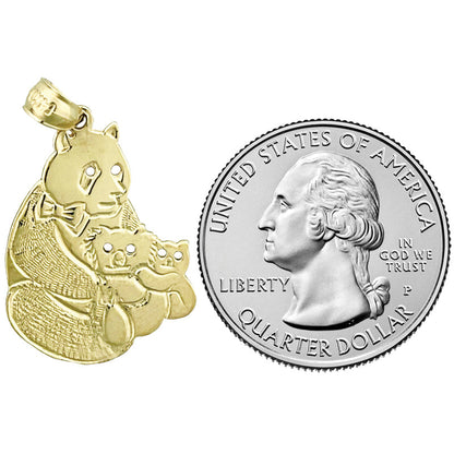 14K Gold Anhänger Pandabär mit Jungen