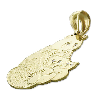 14K Gold Anhänger Pandabär mit Jungen