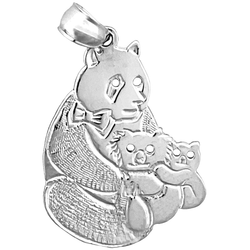 14K Gold Anhänger Pandabär mit Jungen