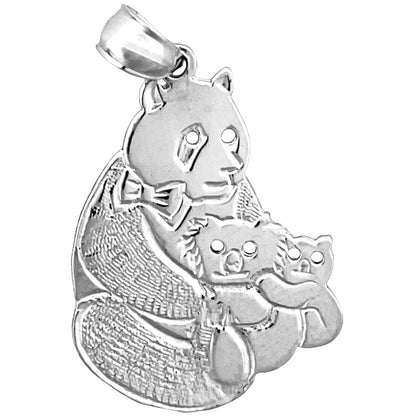 14K Gold Anhänger Pandabär mit Jungen