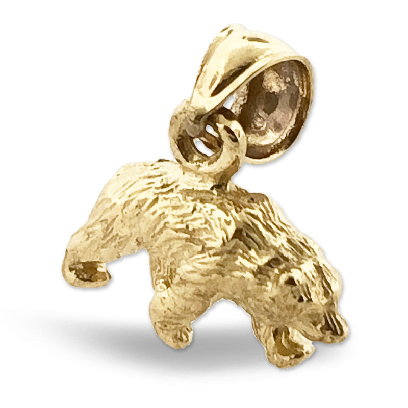 14K Gold 3D Grizzlybär-Charm