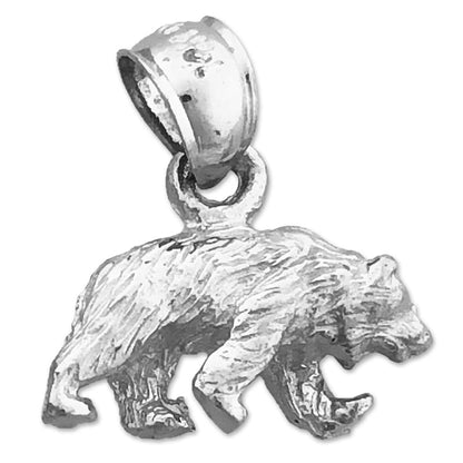 14K Gold 3D Grizzlybär-Charm