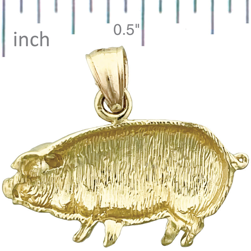 14K Gold Schweinchen-Charm (Pummelschwein)