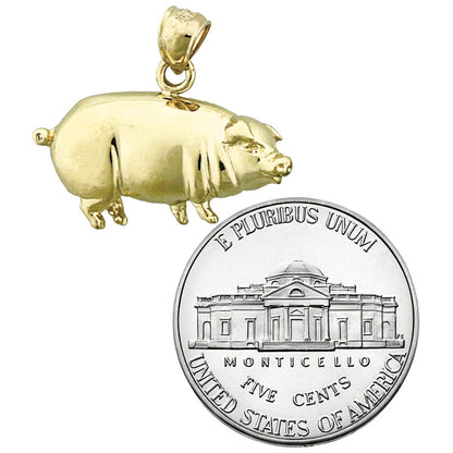 14K Gold Schweinchen-Charm (Pummelschwein)