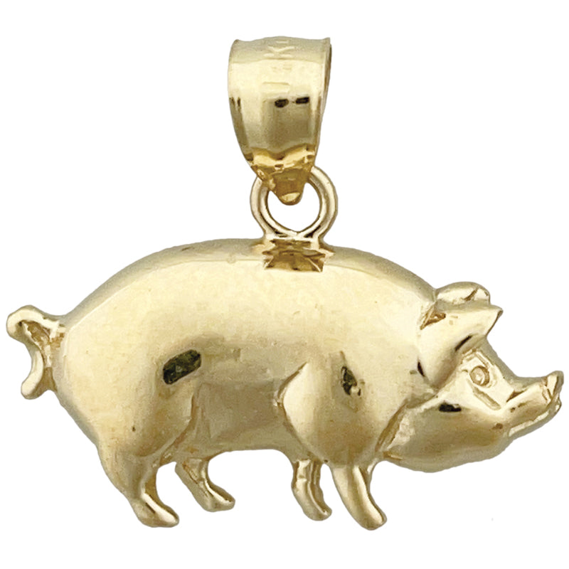 14K Gold Anhänger dickbäuchiges Schwein