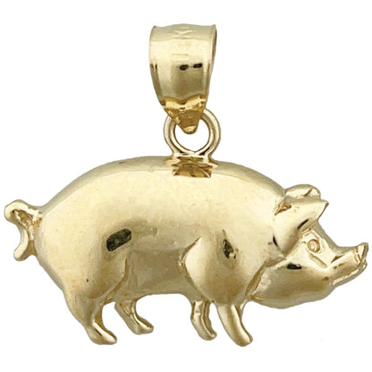 14K Gold Anhänger dickbäuchiges Schwein