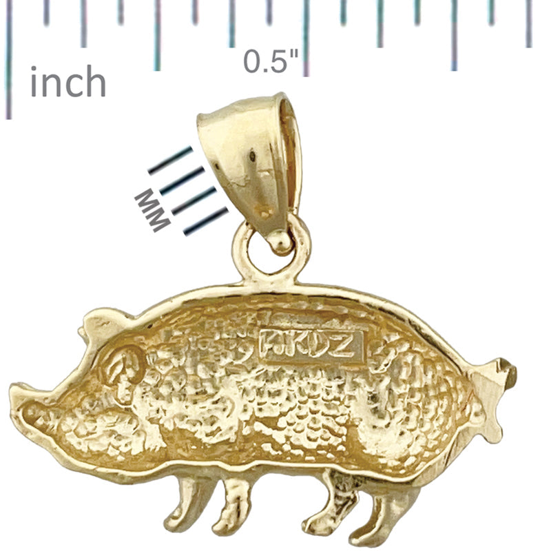14K Gold Anhänger dickbäuchiges Schwein