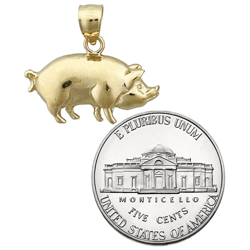 14K Gold Anhänger dickbäuchiges Schwein