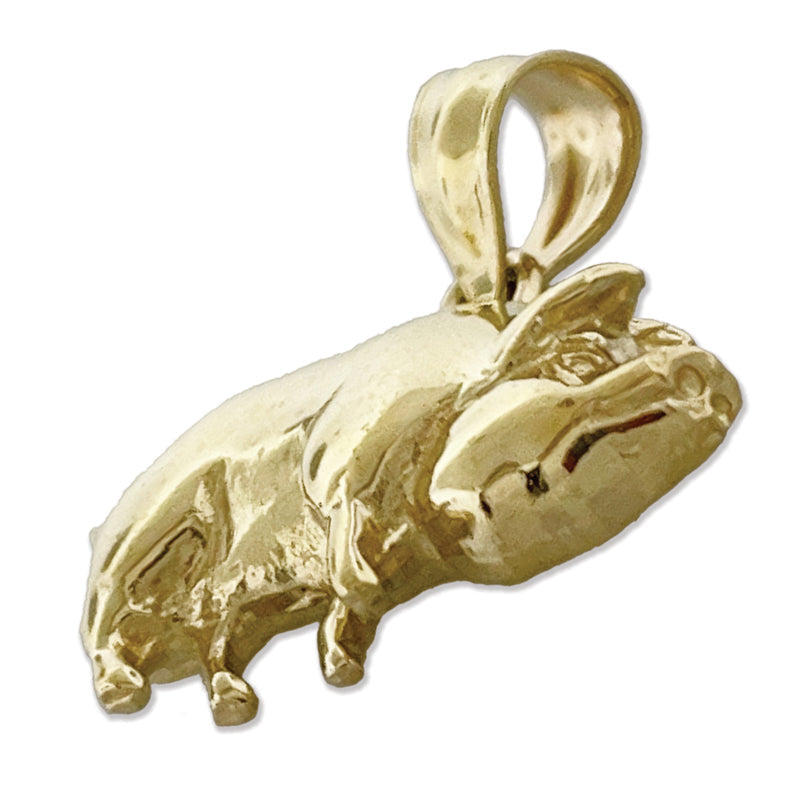 14K Gold Anhänger dickbäuchiges Schwein