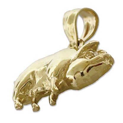 14K Gold Anhänger dickbäuchiges Schwein