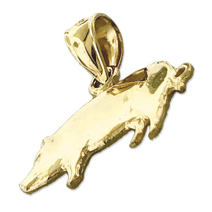 14K Gelbgold Schwein-Charm
