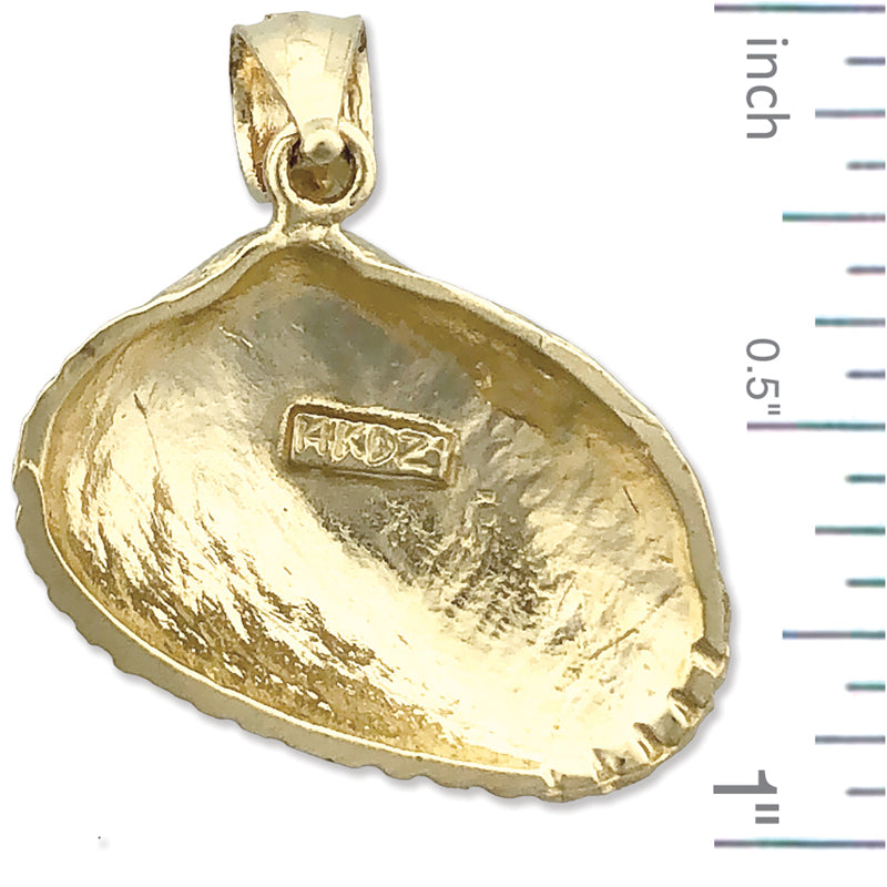 14K Gold Muschel-Anhänger (Venusmuschel-Seeschale)