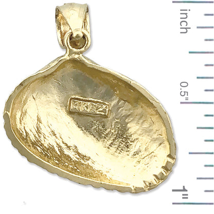 14K Gold Muschel-Anhänger (Venusmuschel-Seeschale)