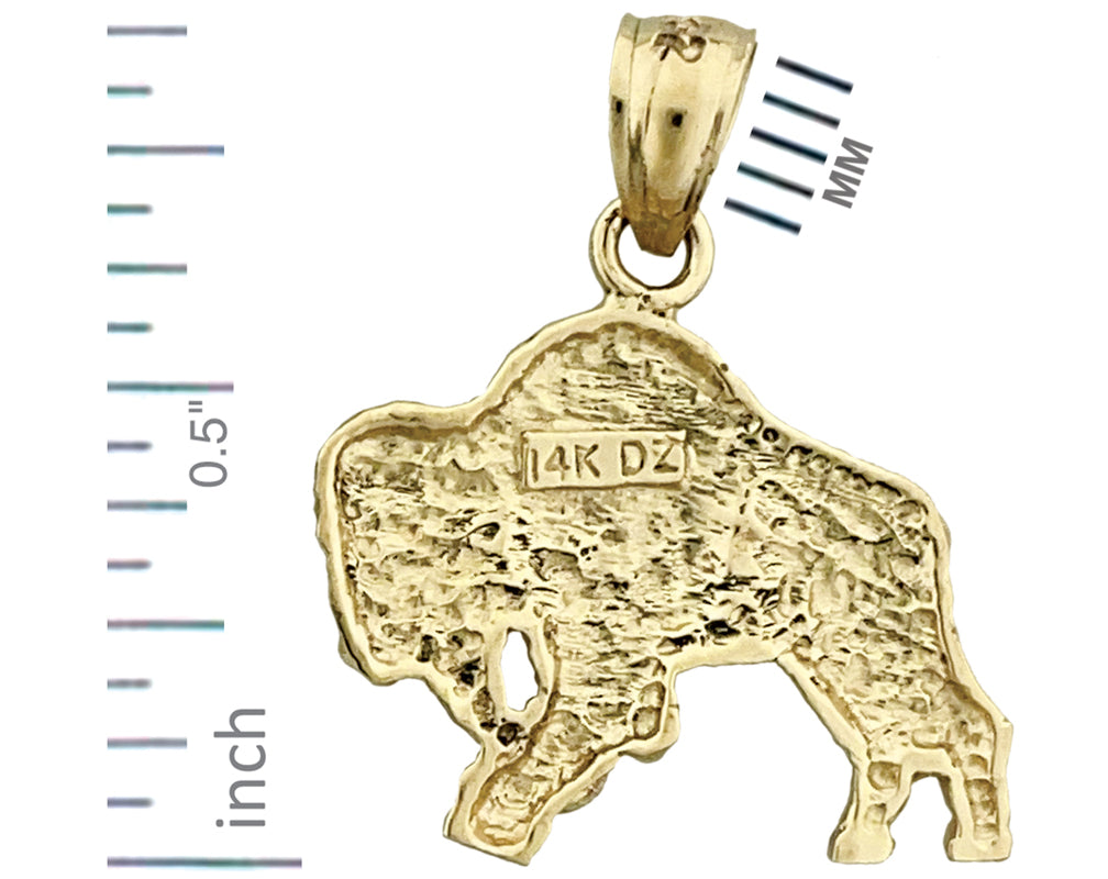 14K Gold Bison-Charm „Aggressive“