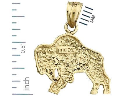 14K Gold Bison-Charm „Aggressive“