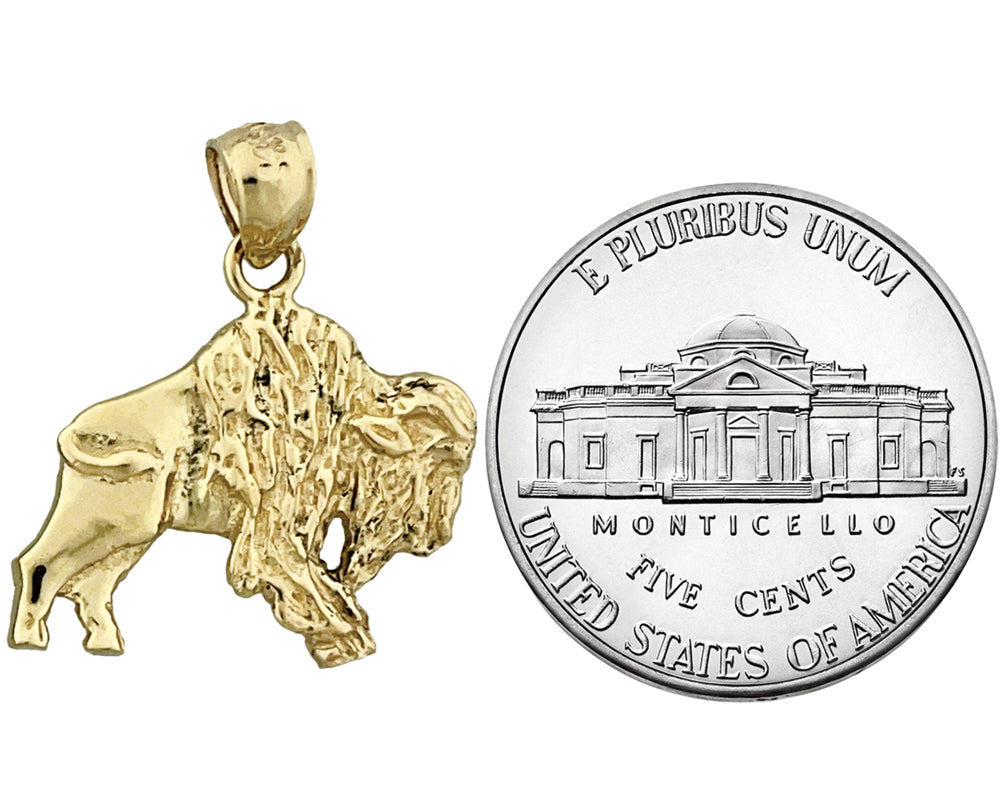 14K Gold Bison-Charm „Aggressive“