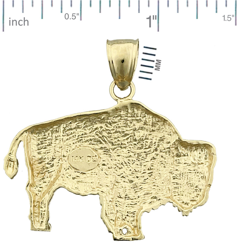 14K Gold Bison-Anhänger