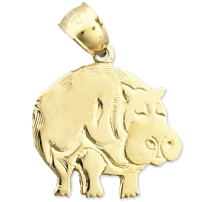 14K Gold Silhouette-Nilpferd-Charm