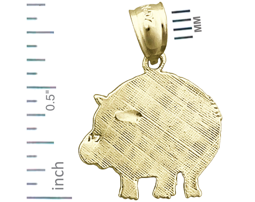 14K Gold Silhouette-Nilpferd-Charm