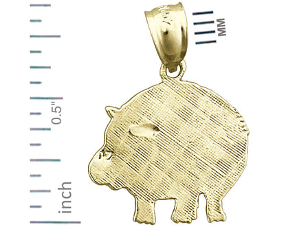 14K Gold Silhouette-Nilpferd-Charm