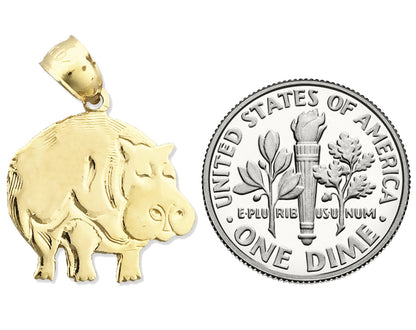 14K Gold Silhouette-Nilpferd-Charm