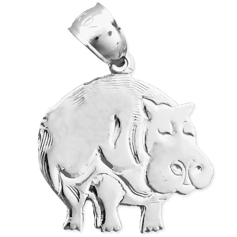 14K Gold Silhouette-Nilpferd-Charm