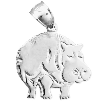 14K Gold Silhouette-Nilpferd-Charm