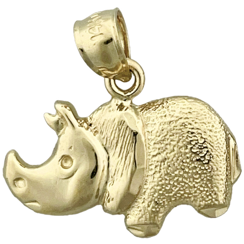 585 Gold Nashorn-Charm
