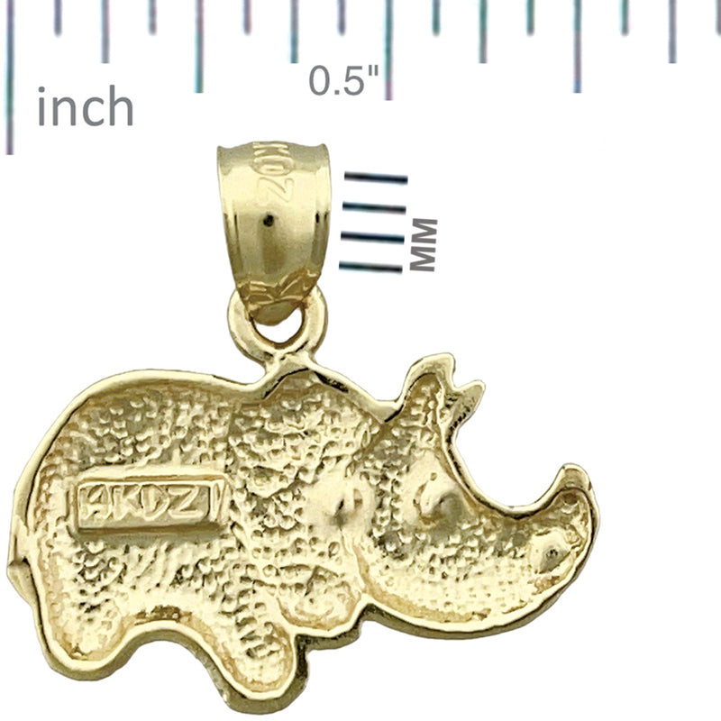 585 Gold Nashorn-Charm