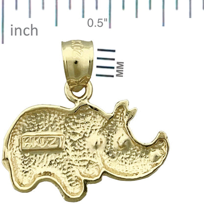 585 Gold Nashorn-Charm