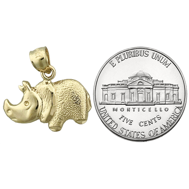 585 Gold Nashorn-Charm