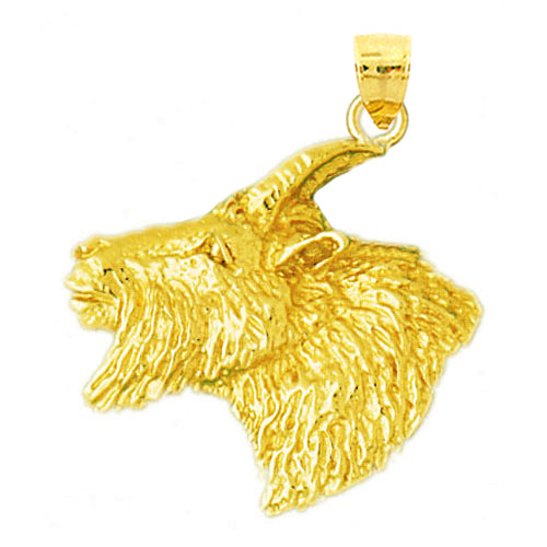 14K Gold Ziegenkopf-Anhänger