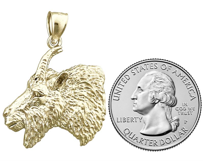 14K Gold Ziegenkopf-Anhänger