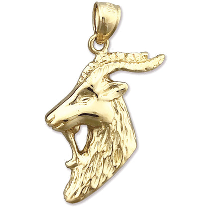 14K Gold Ziegenkopf-Anhänger