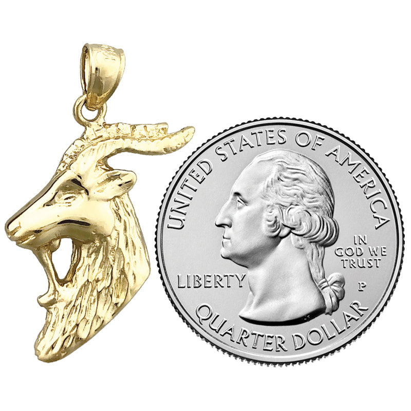 14K Gold Ziegenkopf-Anhänger