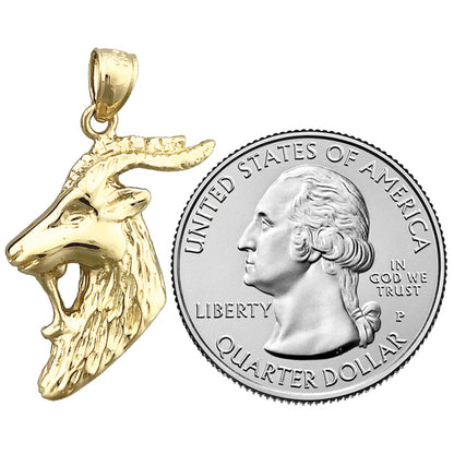 14K Gold Ziegenkopf-Anhänger