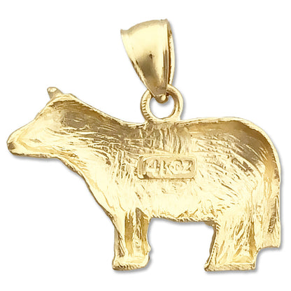 14K Gold Kuh-Charm (Bauernhof)