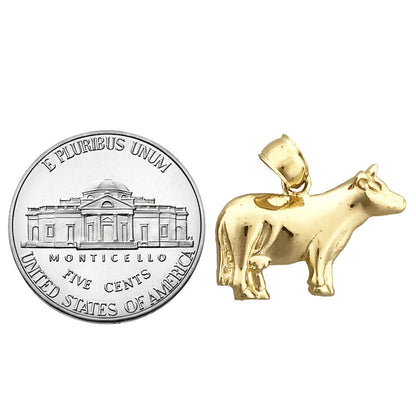 14K Gold Kuh-Charm (Bauernhof)