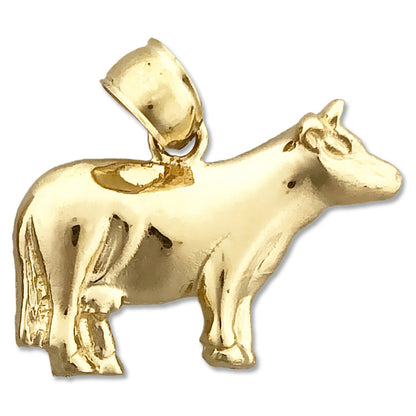 14K Gold Kuh-Charm (Bauernhof)