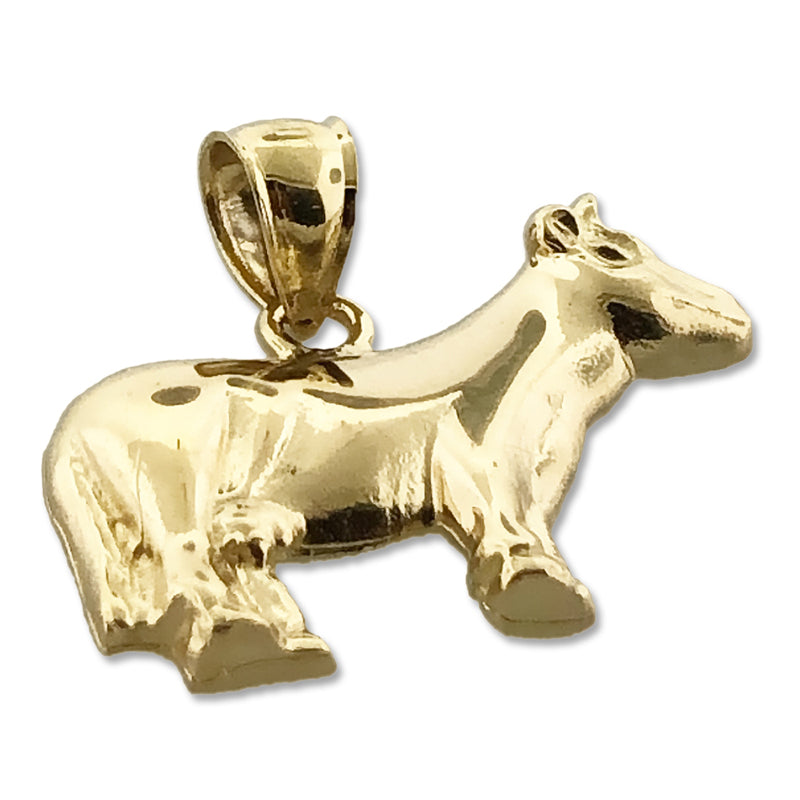 14K Gold Kuh-Charm (Bauernhof)